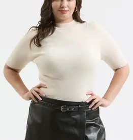 509 Broadway Plus Short Sleeve Mock Neck Sweater