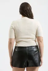 509 Broadway Plus Short Sleeve Mock Neck Sweater