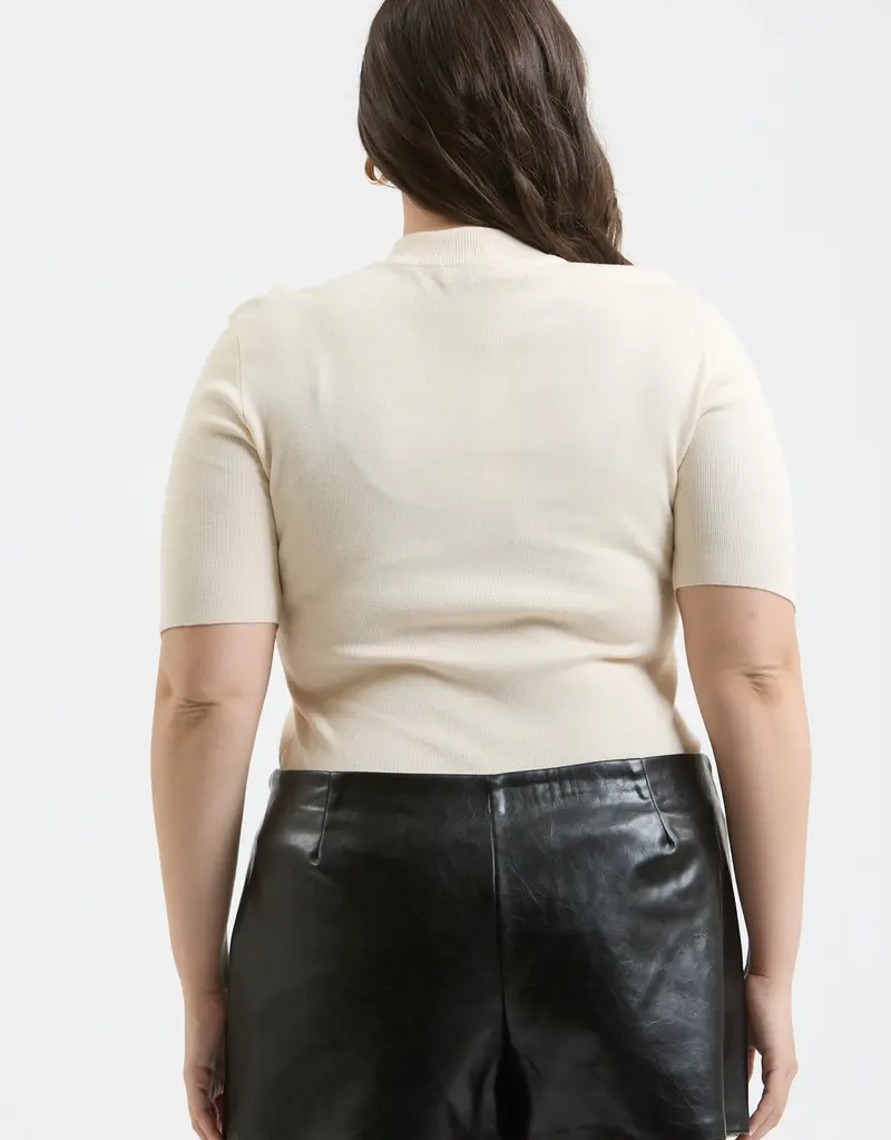 509 Broadway Plus Short Sleeve Mock Neck Sweater