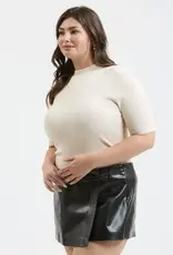 509 Broadway Plus Short Sleeve Mock Neck Sweater