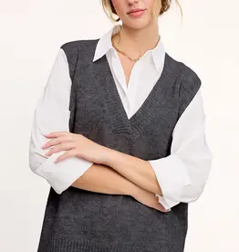 509 Broadway Oversized Soft Knit Sweater Vest