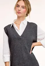 509 Broadway Oversized Soft Knit Sweater Vest