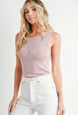 509 Broadway Sweetheart Neck Knit Tank Top