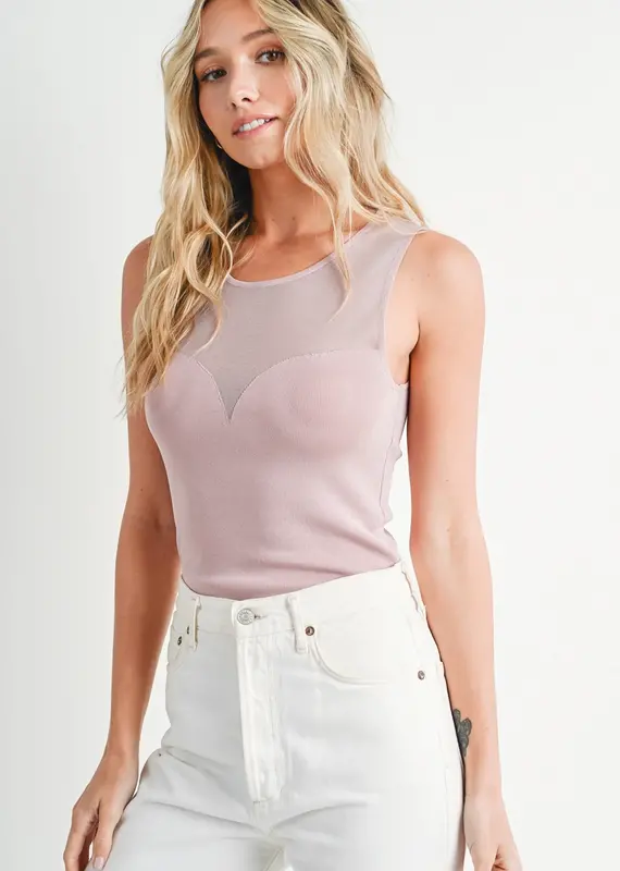 509 Broadway Sweetheart Neck Knit Tank Top