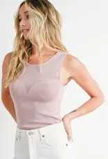 509 Broadway Sweetheart Neck Knit Tank Top