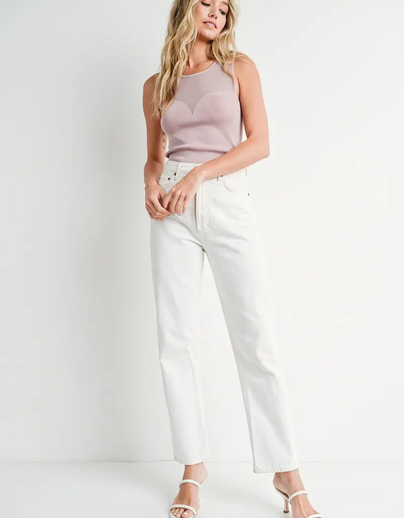 509 Broadway Sweetheart Neck Knit Tank Top