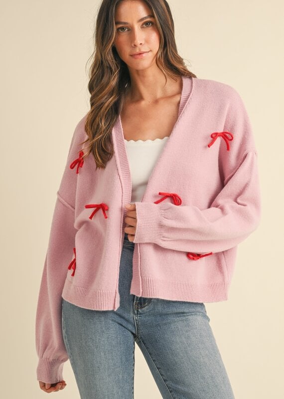 509 Broadway Bow Detail Open Sweater