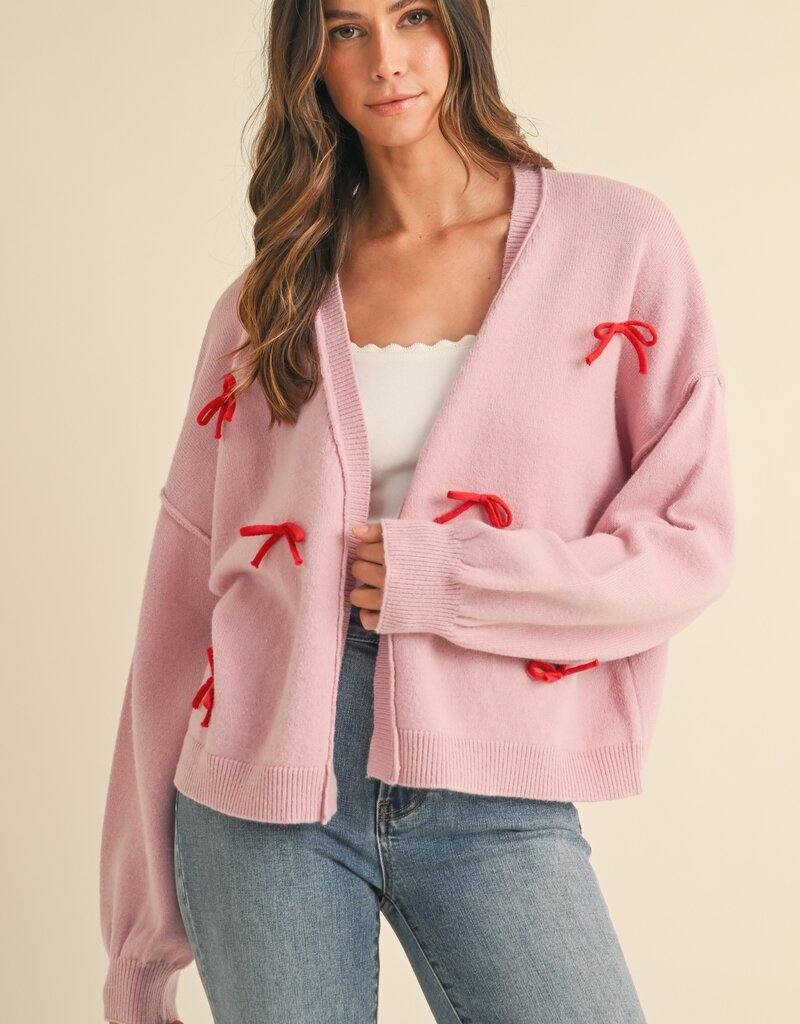 509 Broadway Bow Detail Open Sweater