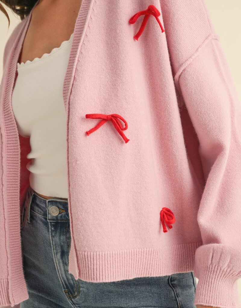 509 Broadway Bow Detail Open Sweater