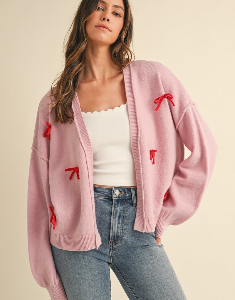 509 Broadway Bow Detail Open Sweater