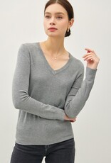 509 Broadway Classic V-Neck Solid Sweater