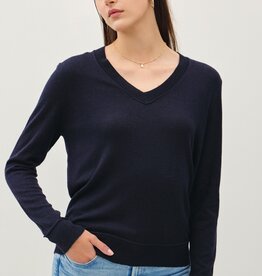 509 Broadway Lightweight V-Neck Varsity Sweater