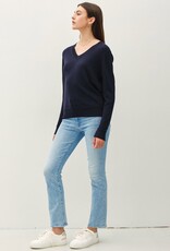 509 Broadway Lightweight V-Neck Varsity Sweater