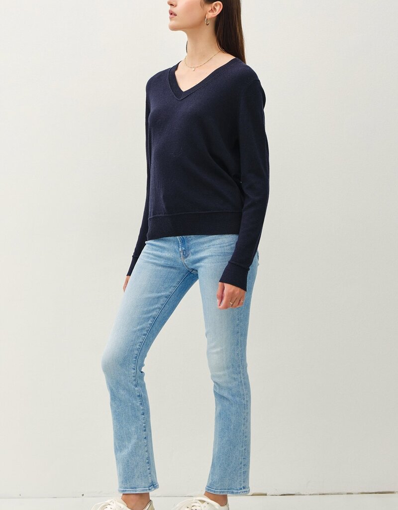 509 Broadway Lightweight V-Neck Varsity Sweater