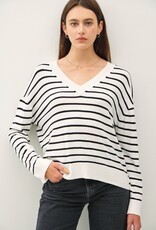 Stripe V-Neck Lightweight Sweater