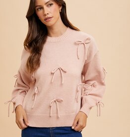 509 Broadway Bow Patch Sweater Top