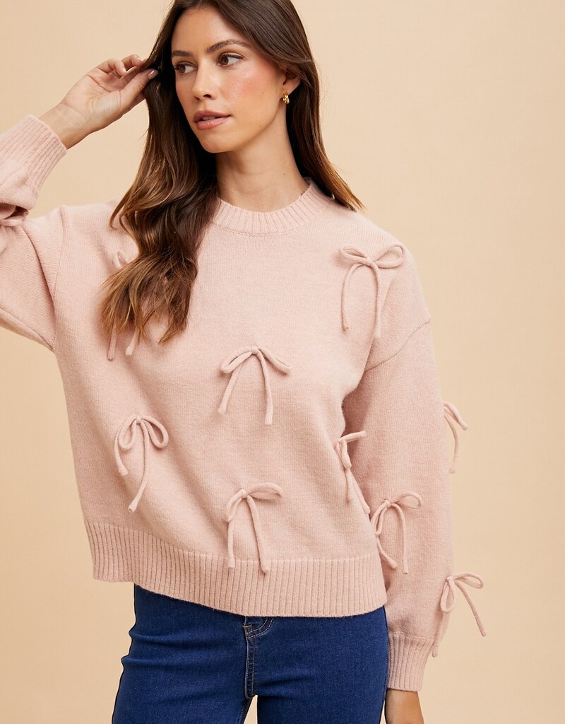509 Broadway Bow Patch Sweater Top