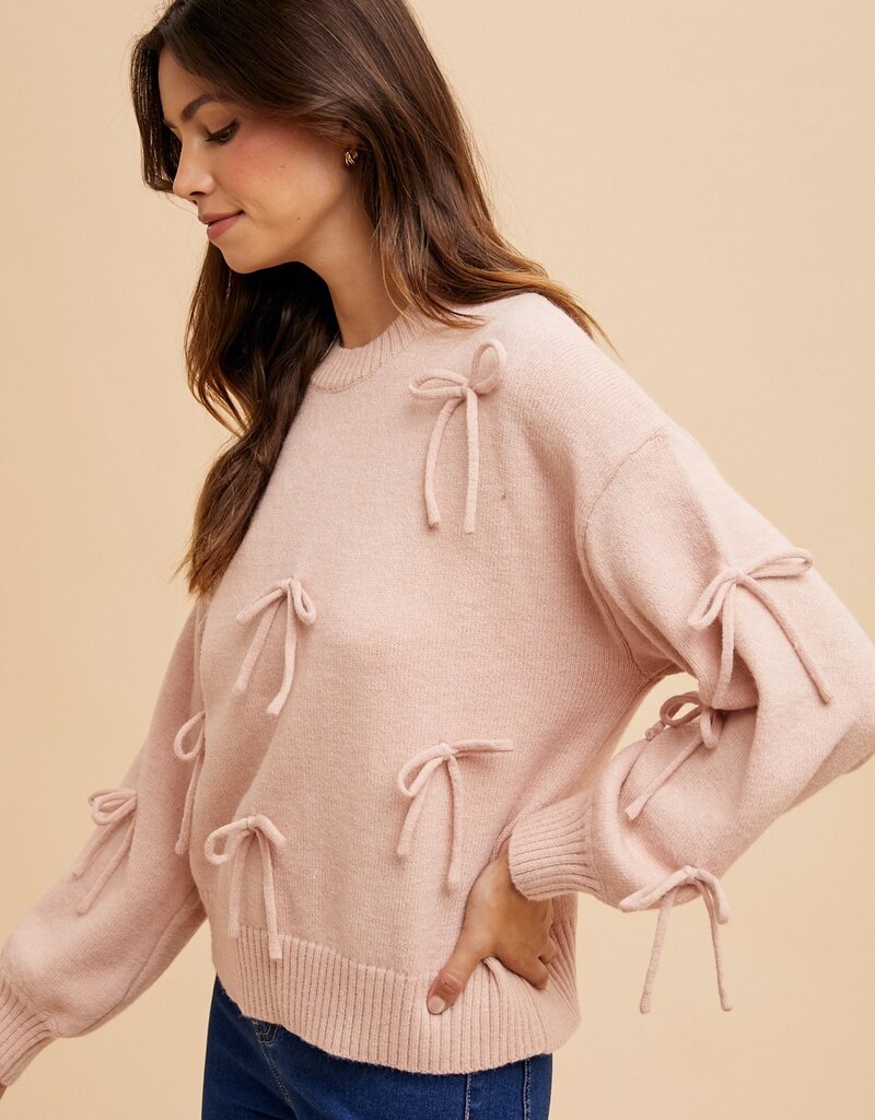 509 Broadway Bow Patch Sweater Top