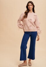 509 Broadway Bow Patch Sweater Top