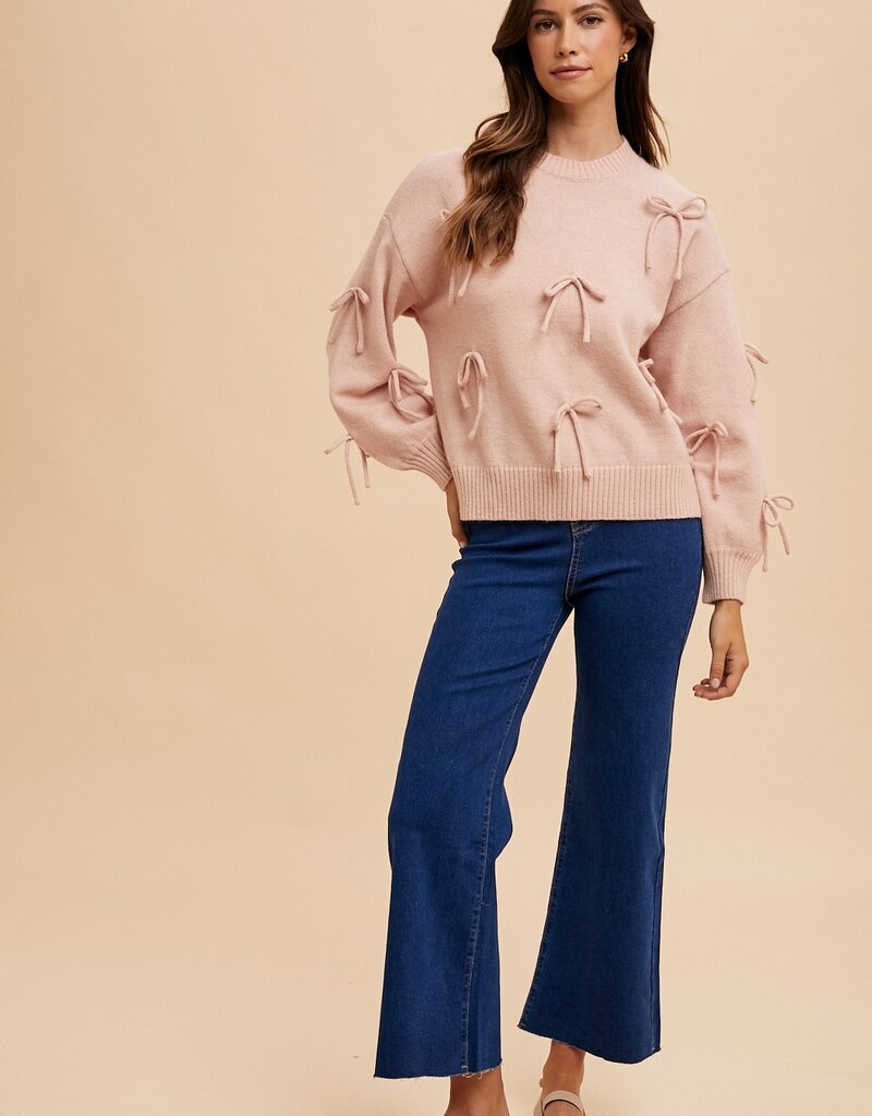 509 Broadway Bow Patch Sweater Top