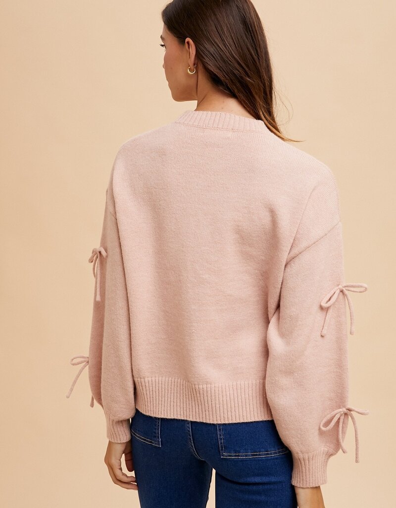 509 Broadway Bow Patch Sweater Top