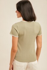 509 Broadway Contrast Edge Sweater Tee