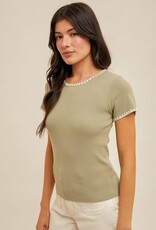 509 Broadway Contrast Edge Sweater Tee