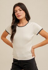 509 Broadway Contrast Edge Sweater Tee