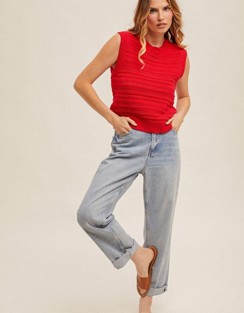 509 Broadway Basic Crew neck Sweater Vest