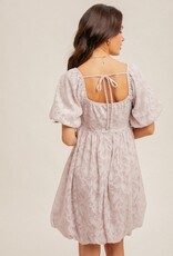 509 Broadway Chiffon Jacquard Print Bubble Dress