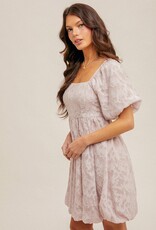 509 Broadway Chiffon Jacquard Print Bubble Dress