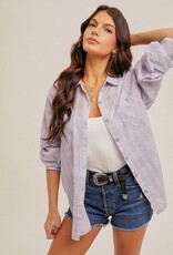 509 Broadway Soft Plaid Oversized Button Down