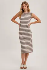 509 Broadway Sleeveless Striped Knit Midi Dress