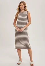 509 Broadway Sleeveless Striped Knit Midi Dress