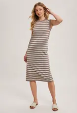 509 Broadway Sleeveless Striped Knit Midi Dress