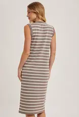 509 Broadway Sleeveless Striped Knit Midi Dress
