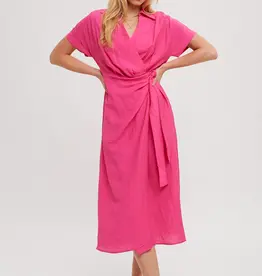 509 Broadway Front Tie Wrap Mini Dress