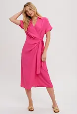 509 Broadway Front Tie Wrap Mini Dress