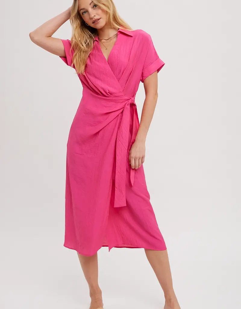 509 Broadway Front Tie Wrap Mini Dress