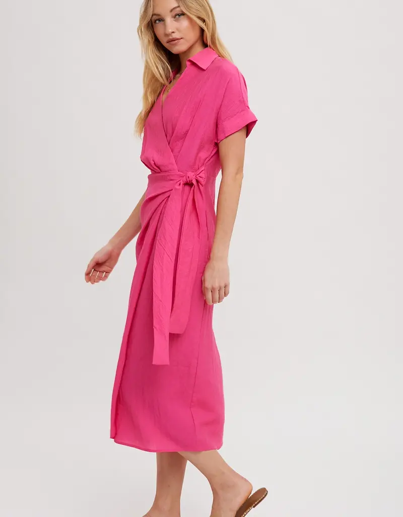509 Broadway Front Tie Wrap Mini Dress