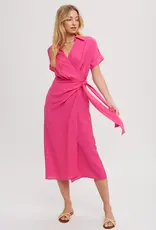509 Broadway Front Tie Wrap Mini Dress