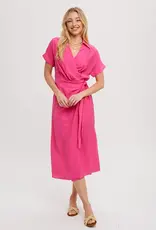 509 Broadway Front Tie Wrap Mini Dress