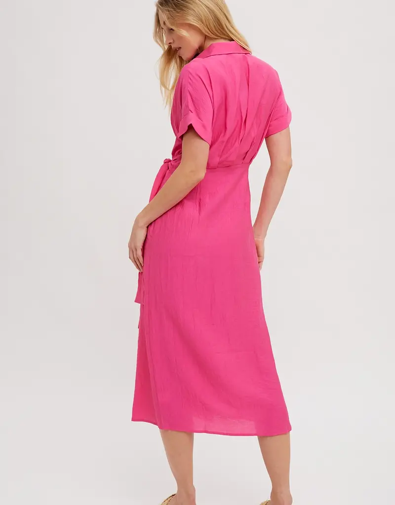 509 Broadway Front Tie Wrap Mini Dress