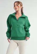 509 Broadway Long Dove Funnel Neck Half Zip