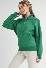 509 Broadway Long Dove Funnel Neck Half Zip