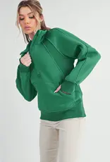 509 Broadway Long Dove Funnel Neck Half Zip