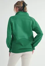 509 Broadway Long Dove Funnel Neck Half Zip