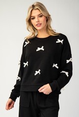 509 Broadway 3D Ribbon Long Sleeve Top