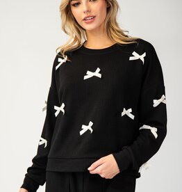 509 Broadway 3D Ribbon Long Sleeve Top