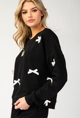 509 Broadway 3D Ribbon Long Sleeve Top